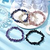 12 Constellation Natural Mixed Gemstone Chip Beaded Stretch Bracelets Sets for Women Men BJEW-JB10264-03-4