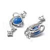 Brass Micro Pave Cubic Zirconia with Resin Pendants KK-Z103-06P-01-2