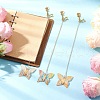 3Pcs Butterfly Acrylic & Alloy Musical Note Guitar Charm Bookmark AJEW-JK00381-2