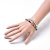 Two Loops Natural & Synthetic Gemstone Beads Warp Stretch Bracelets BJEW-JB04223-5