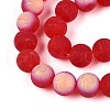 Frosted Transparent Glass Beads Strands GLAA-T032-T10mm-MBB09-3