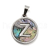 304 Stainless Steel with Paua Shell Pendants STAS-G268-02Z-P-2
