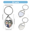 SUPERFINDINGS Iron with Zinc Alloy Sublimation Keychain Blanks KEYC-FH0001-52-2