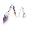 Chakra Jewelry Natural Amethyst Cone Dowsing Pendulums G-G771-E02-2