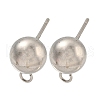 Non-Tarnish 304 Stainless Steel Stud Earring Findings STAS-O004-10F-P-1