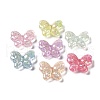 UV Plated & Crackle Transparent Acrylic Beads OACR-G033-04C-1