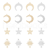 SUPERFINDINGS 32Pcs 8 Styles Brass Connector Charms KK-FH0005-77-1