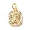 Real 18K Gold Plated Brass Micro Pave Clear Cubic Zirconia Pendants KK-L216-002G-C-1