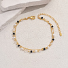 Elegant Brass & Glass Geometric Design Double Layer Anklets for Women Daily Holiday Accessory VR7798-3
