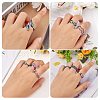 9Pcs 9 Style 304 Stainless Steel Hand & Infinite & Heart & Moon Cuff Rings RJEW-SZ0001-19-6