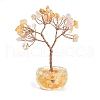 Natural Rose Quartz and Yellow Quartz Chips Tree of Life Decorations DJEW-B013-01H-1