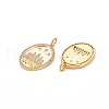 Brass Micro Pave Clear Cubic Zirconia Pendants KK-S356-744-2