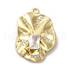 Rack Plating Brass Cubic Zirconia Pendants KK-M267-05G-1
