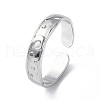 304 Stainless Steel Crescent Moon Open Cuff Ring for Women X-RJEW-C046-01P-1