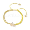 Faceted Bicone Glass with Round Glass Seed Beads Braided Bead Bracelets BJEW-MZ00164-04-3