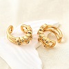 Brass Micro Pave Clear Cubic Zirconia Cuff Earrings EJEW-F370-27G-6