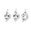Handmade Flower Printed Porcelain Cube Links PALLOY-JF03965-02-1