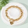 Golden 304 Stainless Steel Charm Bracelets NJEW-K284-01G-M-1