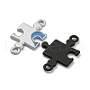 Spray Painted Alloy Couple Puzzle Connector Charms PALLOY-K018-03-3