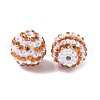 Striped Resin Rhinestone Beads OACR-A037-01F-2