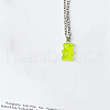 Alloy & Resin Bear Pendant Necklaces for Women WG0729C-06-1