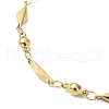 Ion Plating(IP) 304 Stainless Steel Rhombus Link Chain Bracelets for Women BJEW-D023-01G-2