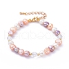 Mother's Day Jewellery Natural Cultured Freshwater Pearl Beaded Bracelets BJEW-JB05269-1