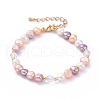 Natural Cultured Freshwater Pearl Beaded Bracelets BJEW-JB05269-1