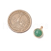 Copper Wire Wrapped Natural Mashan Jade & Natural Malaysia Jade & Natural Tiger Eye & Natural Green Aventurine & Natural Quartz Round Charms PALLOY-JF03409-3