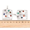 Chakra Natural Tiger Eye & Natural Lapis Lazuli & Natural Carnelian & Synthetic Turquoise & Glass Pendants G-NH0025-02P-3