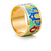 House Pattern Brass Enamel Finger Rings FS-WG03239-03-5