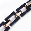 Imitation Gemstone Style Acrylic Handmade Rectangle Link Chains AJEW-JB00518-05-3