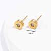 Flat Round Stainless Steel Stud Earrings TL9251-4