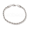 Tarnish Resistant 5MM 304 Stainless Steel Rope Chain Bracelets for Women BJEW-R318-02P-1