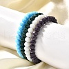 Faceted Opaque Solid Color Crystal Glass Rondelle Beads Stretch Bracelets BJEW-F072-M-4
