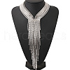 Alloy Crystal Rhinestone Tassel Long Necklaces for women FS-WG8A591-01-3