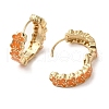 Flower Real 18K Gold Plated Brass Hoop Earrings EJEW-L268-015G-05-2