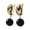 Round Brass Micro Pave Clear Cubic Zirconia Hoop Earrings EJEW-S261-05G-4