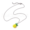 Pineapple Woven Glass Seed Beads Pendant Necklaces NJEW-JN05032-4