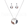 Spiral Donut Zinc Alloy Enamel Pendant Necklaces & Stud Dangle Earrings Sets for Women FS-WGCBC97-01-5
