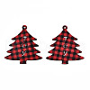 Christmas Theme Single-Sided Printed Wood Big Pendants WOOD-N005-59-1