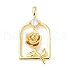 Brass Micro Pave Cubic Zirconia Pendants KK-D357-44G-1