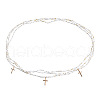 Bohemian Alloy Sea Animal Charm Glass Seed Beaded 3 Layered Waist Belly Stretch Chains for Women FS-WG5D6A5-06-1
