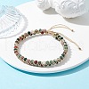 Natural Indian Agate Round Braided Bead Bracelets BJEW-JB09840-01-5