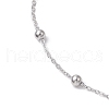 304 Stainless Steel Ball Cable Chain Anklets AJEW-AN00643-02-3