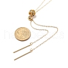 Crystal Rhinestone Rondelle Slider Pendant Necklace with Brass Cable Chains for Women NJEW-JN03816-5