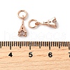 Brass Micro Pave Cubic Zirconia Charms ZIRC-G133-04RG-1-3