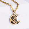 Retro Stainless Steel Punk Skull Moon Crescent Pendant Necklaces for Men SD1612-1-1