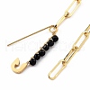 Natural Black Agate Pendant Necklaces NJEW-JN03013-01-3