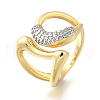 Brass Micro Pave Cubic Zirconia Cuff Rings RJEW-D313-07PG-4